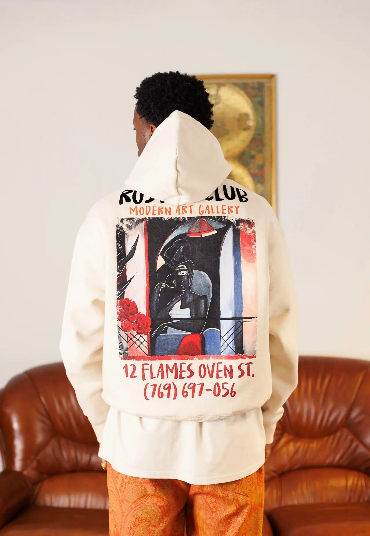 Hoodie Black Picasso Beige - Rosyne Club