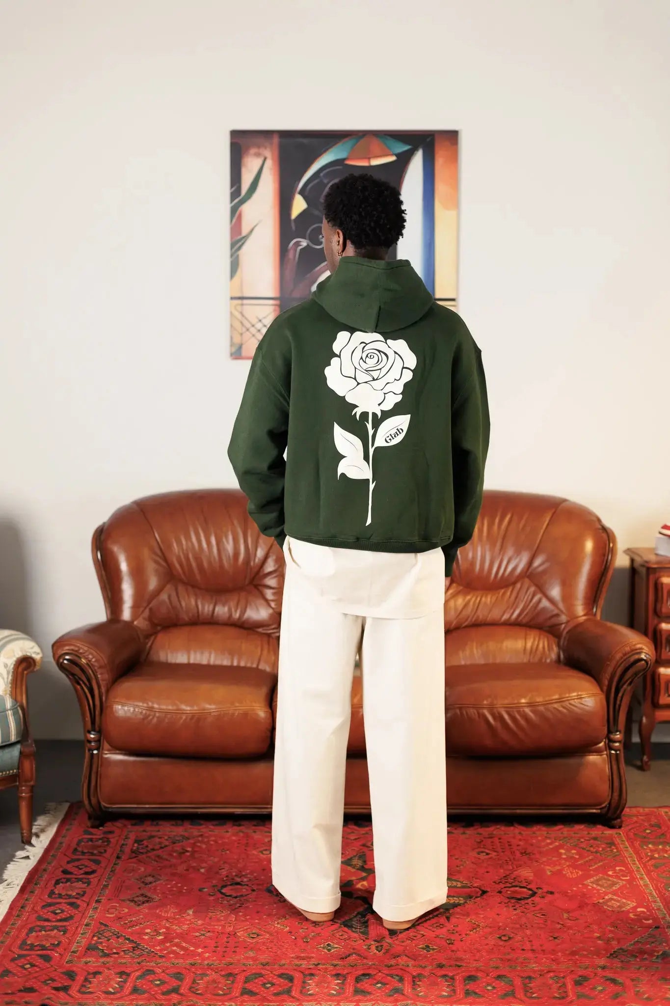 Hoodie Flowers Green - Rosyne Club