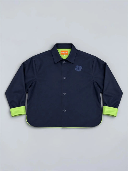 Jacket Structure Navy Blue rosyneclub