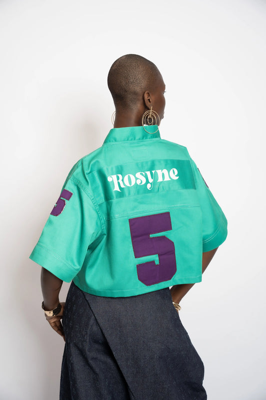 Maillot US Football Crop Rosyne 5 Green rosyneclub