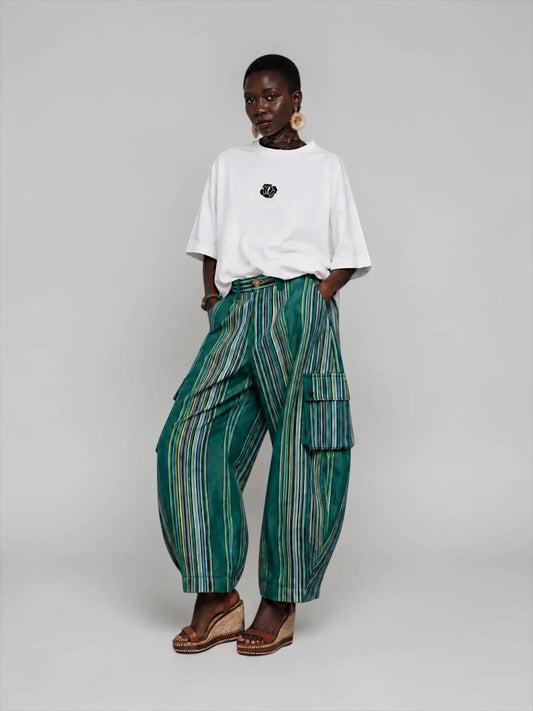 Pant Balloon Kanvô Afefe Line Green