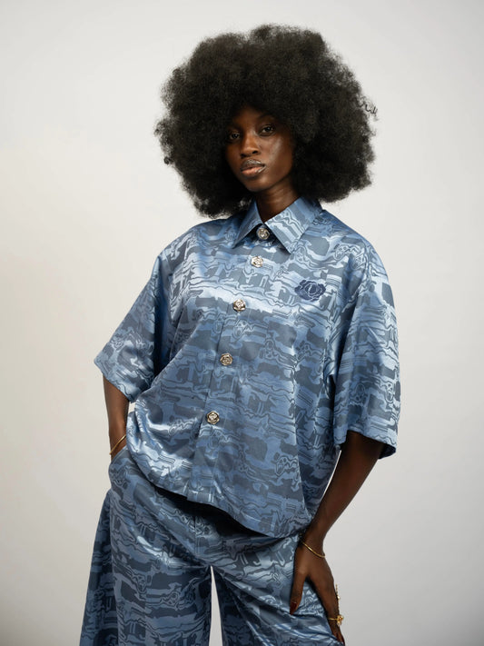 Shirt Crop Omi blue rosyneclub