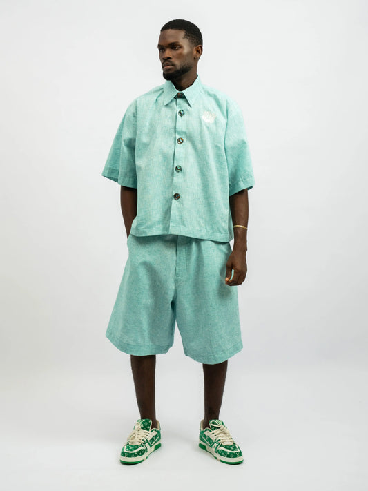 Short Linen Green