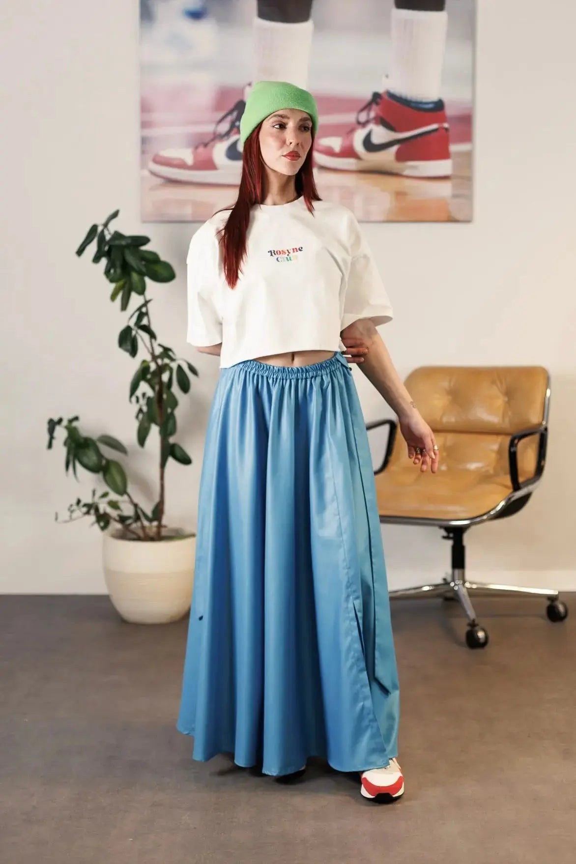 T-shirt Crop Top Impressionism White rosyneclub