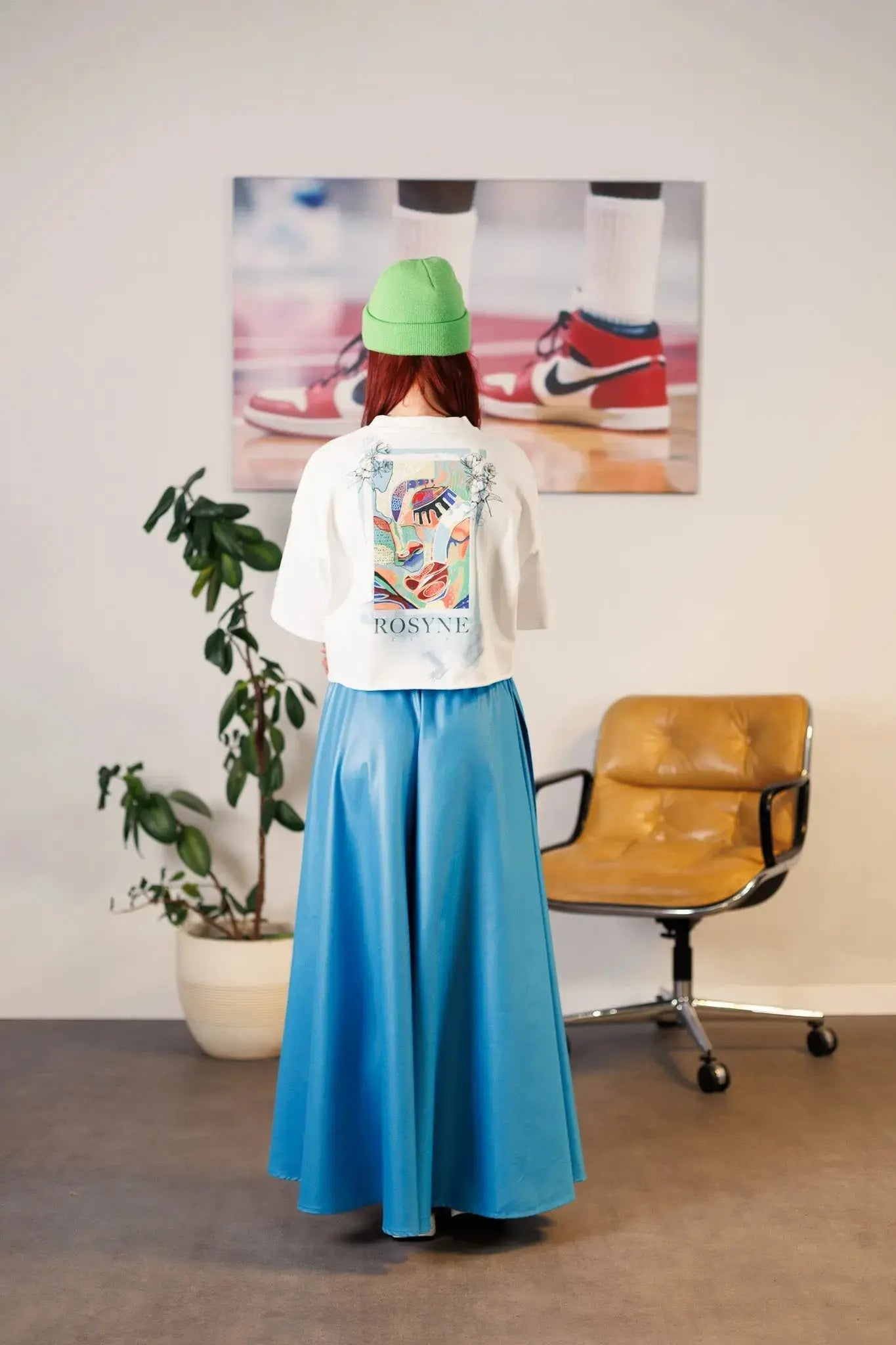 T-shirt Crop Top Impressionism White rosyneclub