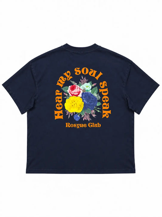 T-shirt Oversize Flowers Black