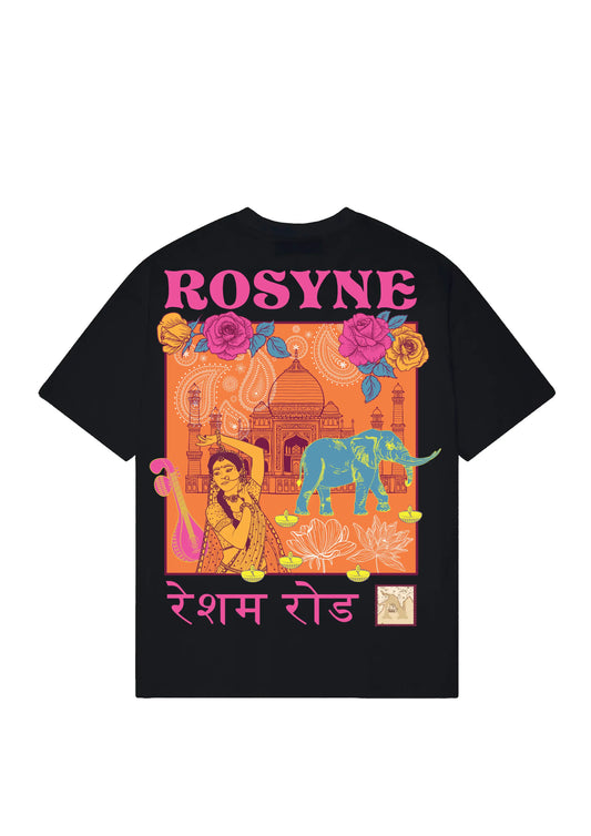 T-shirt Oversize India Black rosyneclub