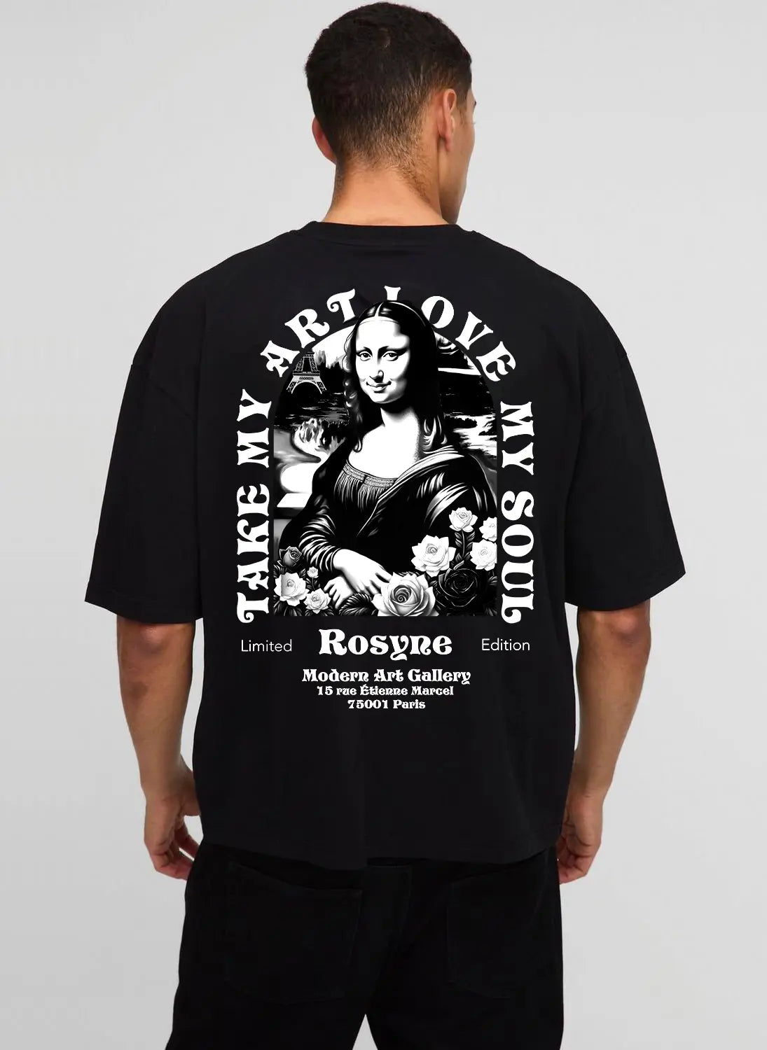 T-shirt Oversize Paris Black rosyneclub
