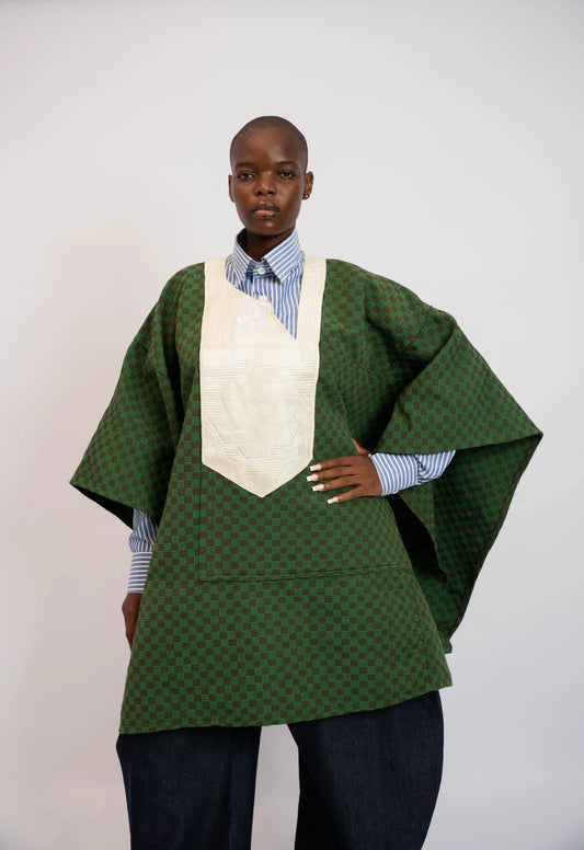 Tunique Agbada Kanvo Damier Green rosyneclub