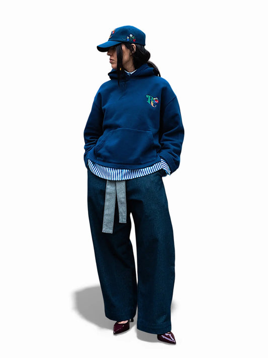 Blue Hoodie Boxy Club rosyneclub