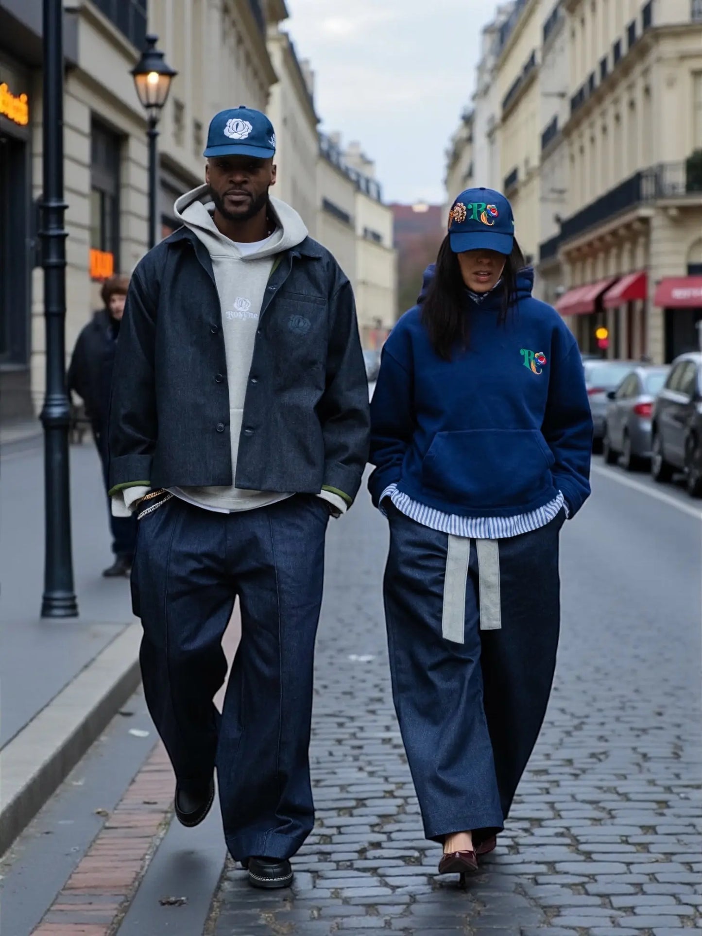 Blue Hoodie Boxy Club rosyneclub