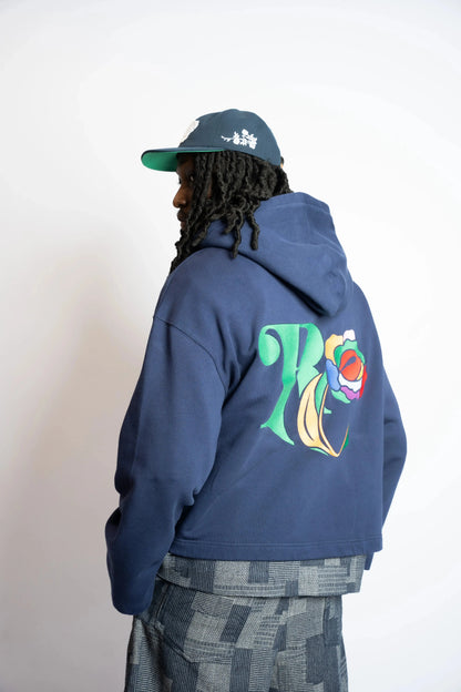 Blue Hoodie Boxy Club rosyneclub