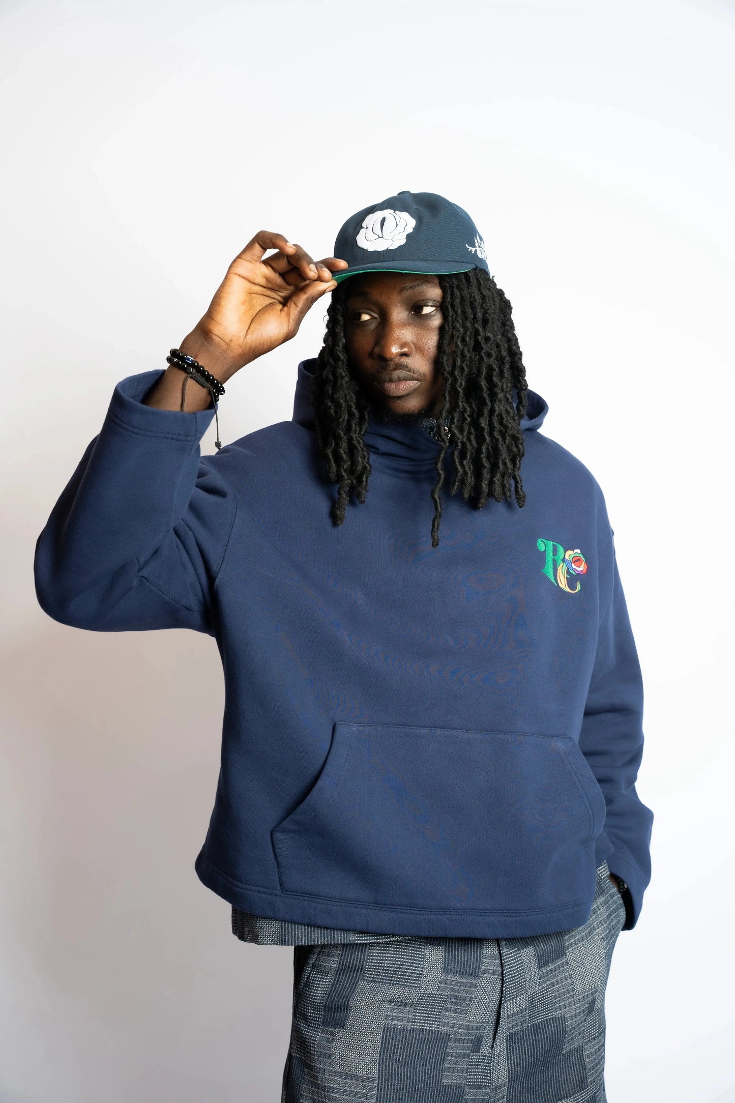 Blue Hoodie Boxy Club rosyneclub
