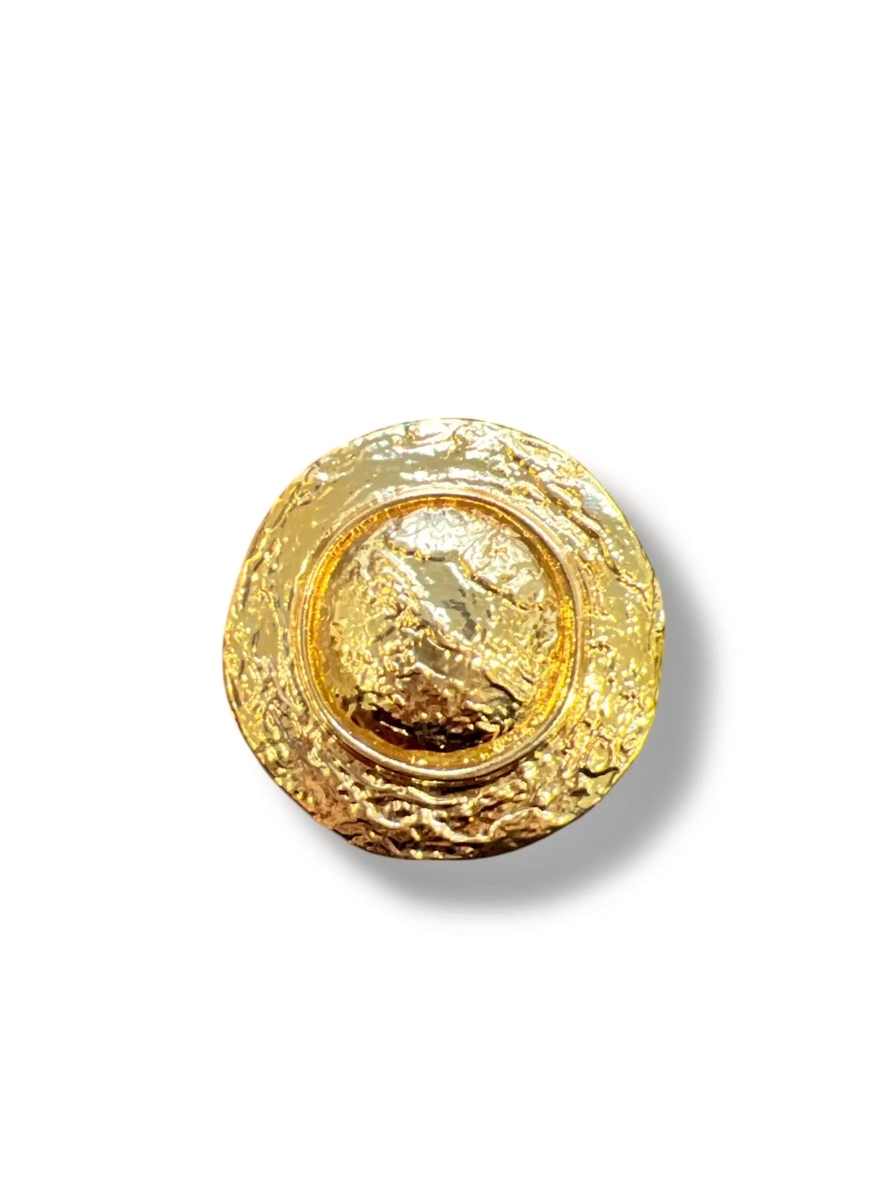 Broche Vintage Dorée Signée - Accessoire élégant En Pierre - Occasion, à Vérifier