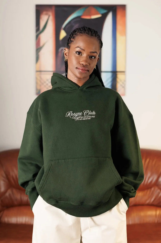 Grey Hoodie Boxy Flower rosyneclub