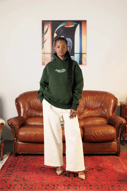 Grey Hoodie Boxy Flower rosyneclub