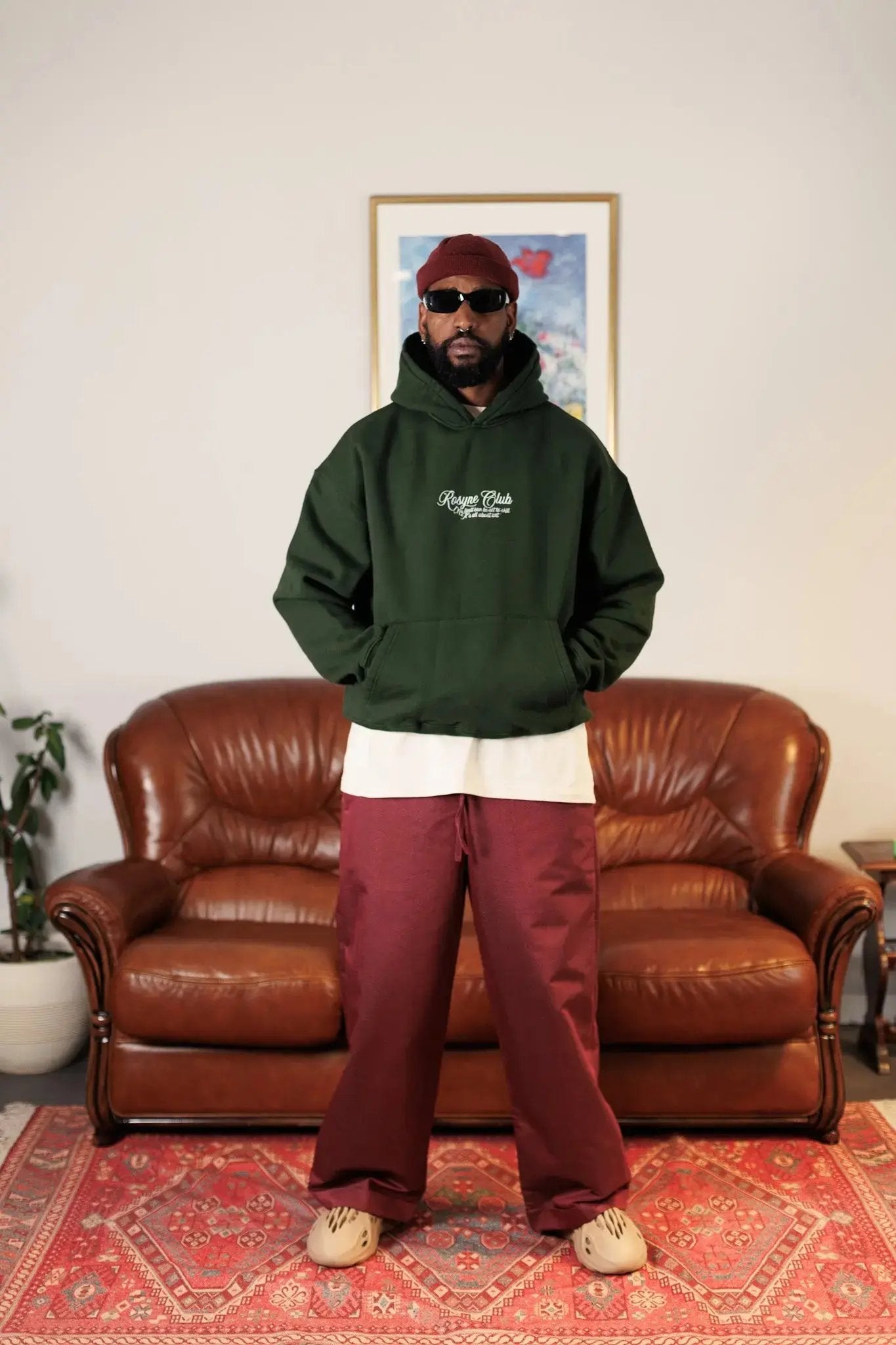 Grey Hoodie Boxy Flower rosyneclub