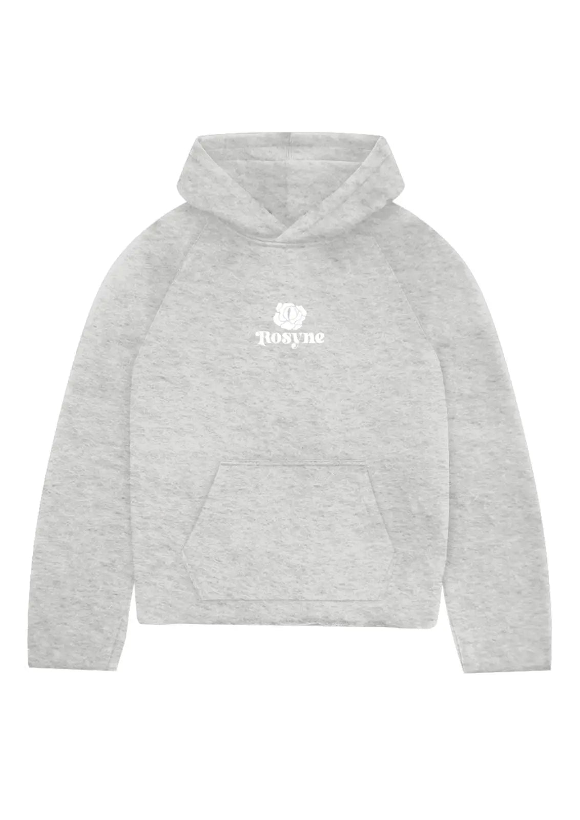 Grey Hoodie Boxy Flower rosyneclub