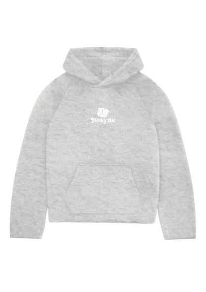 Grey Hoodie Boxy Flower rosyneclub