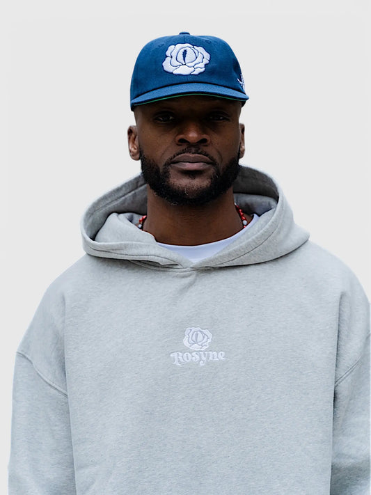 Grey Hoodie Boxy Flower rosyneclub