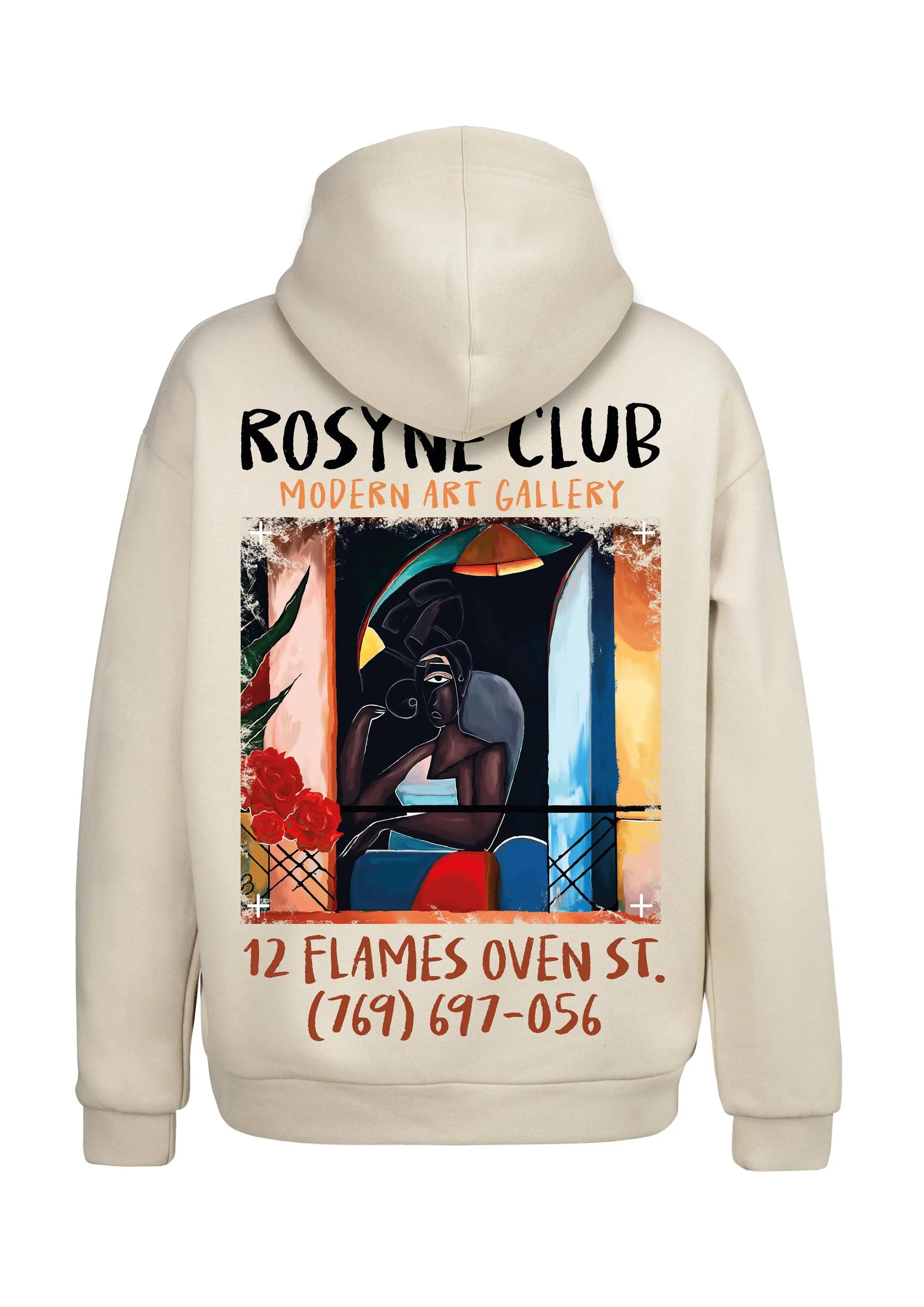 Hoodie Black Picasso Beige - Rosyne Club