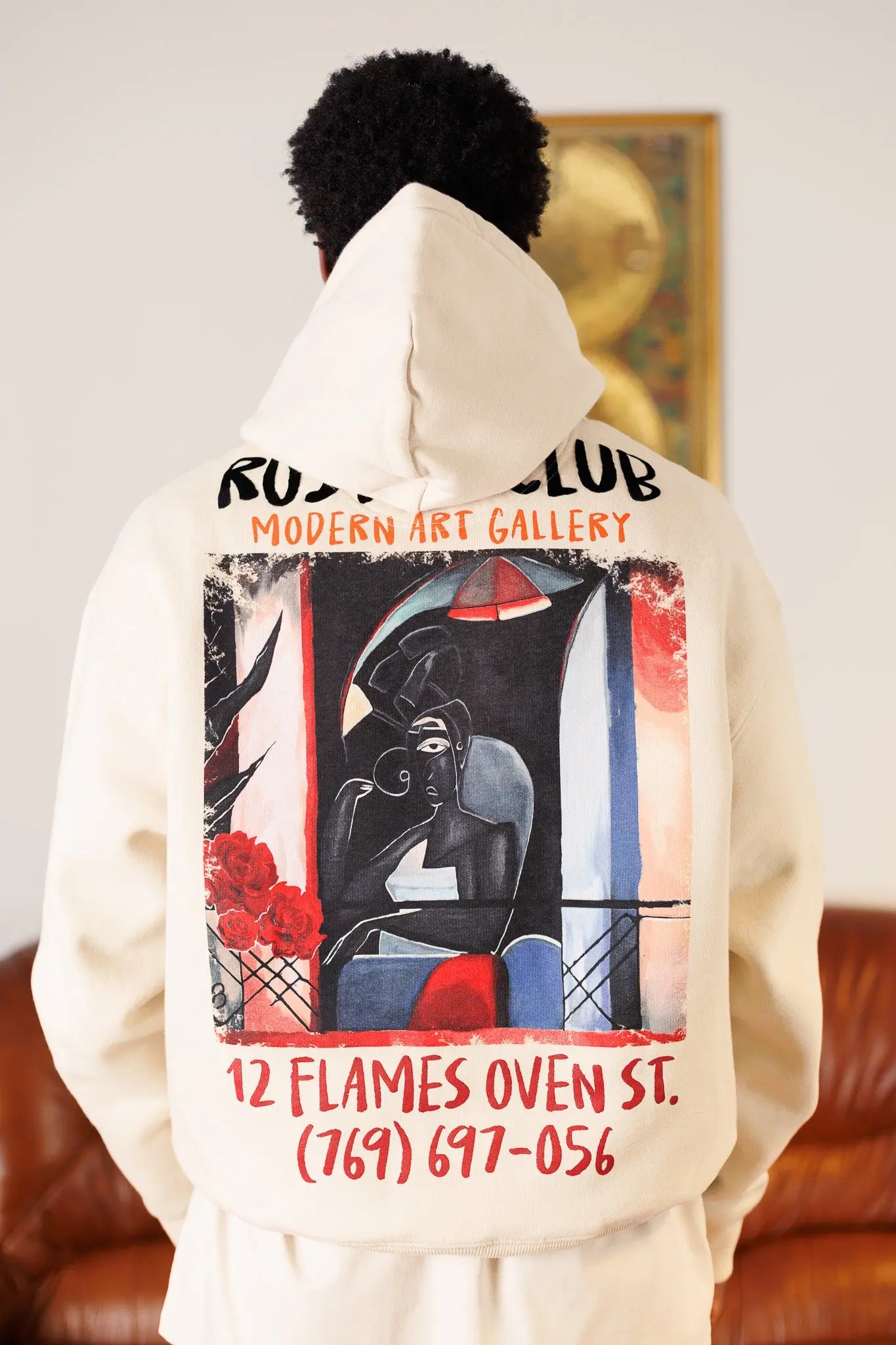 Hoodie Black Picasso Beige - Rosyne Club