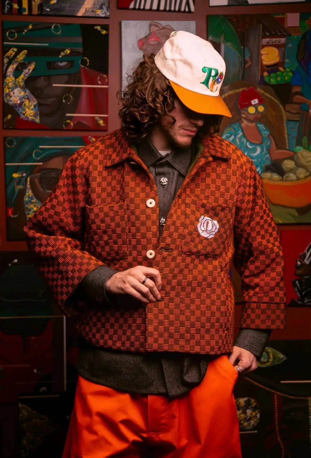 Jacket Asian Kanvô Damier Orange rosyneclub
