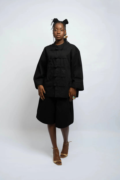 Jacke China Denim Schwarz/Schwarz