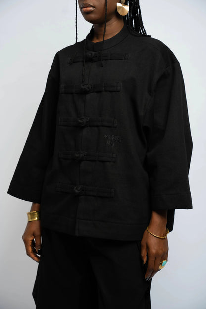 Jacke China Denim Schwarz/Schwarz