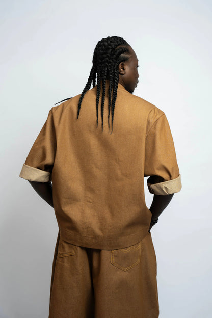 Jacket China Rosyne Denim Brown