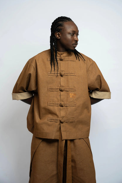 Jacket China Rosyne Denim Brown