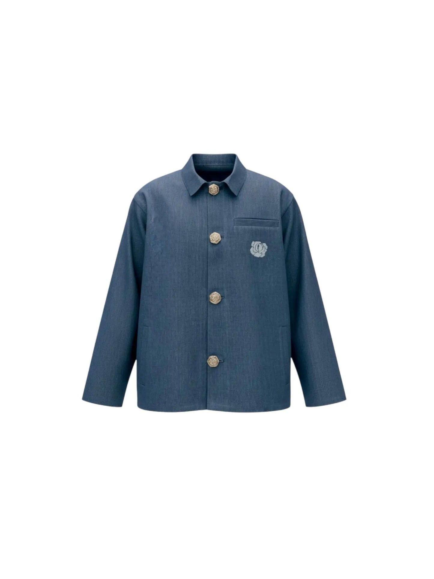 Jacket Structure Denim Blue rosyneclub
