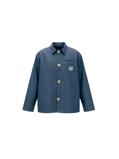 Jacket Structure Denim Blue rosyneclub