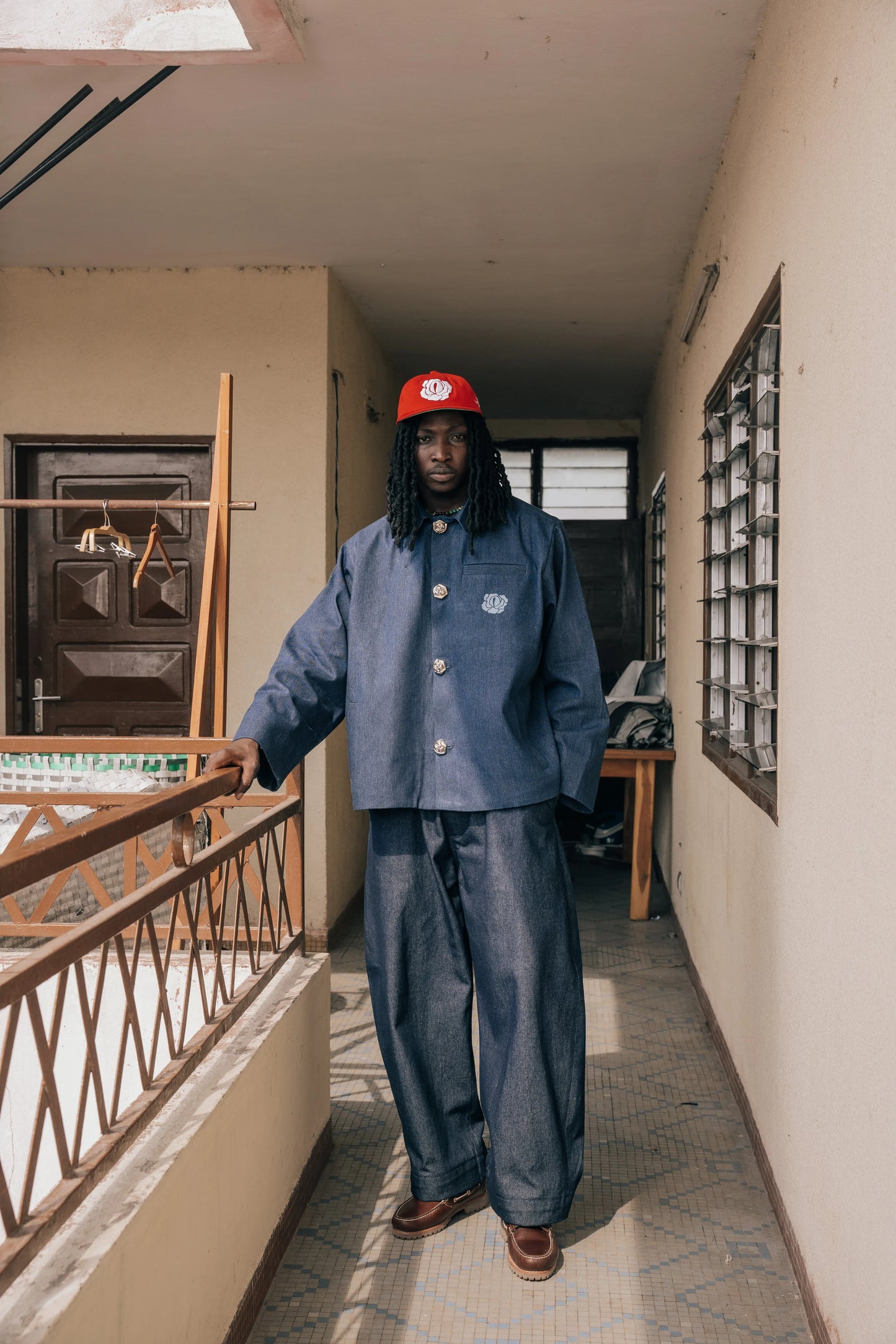 Jacket Structure Denim Blue rosyneclub