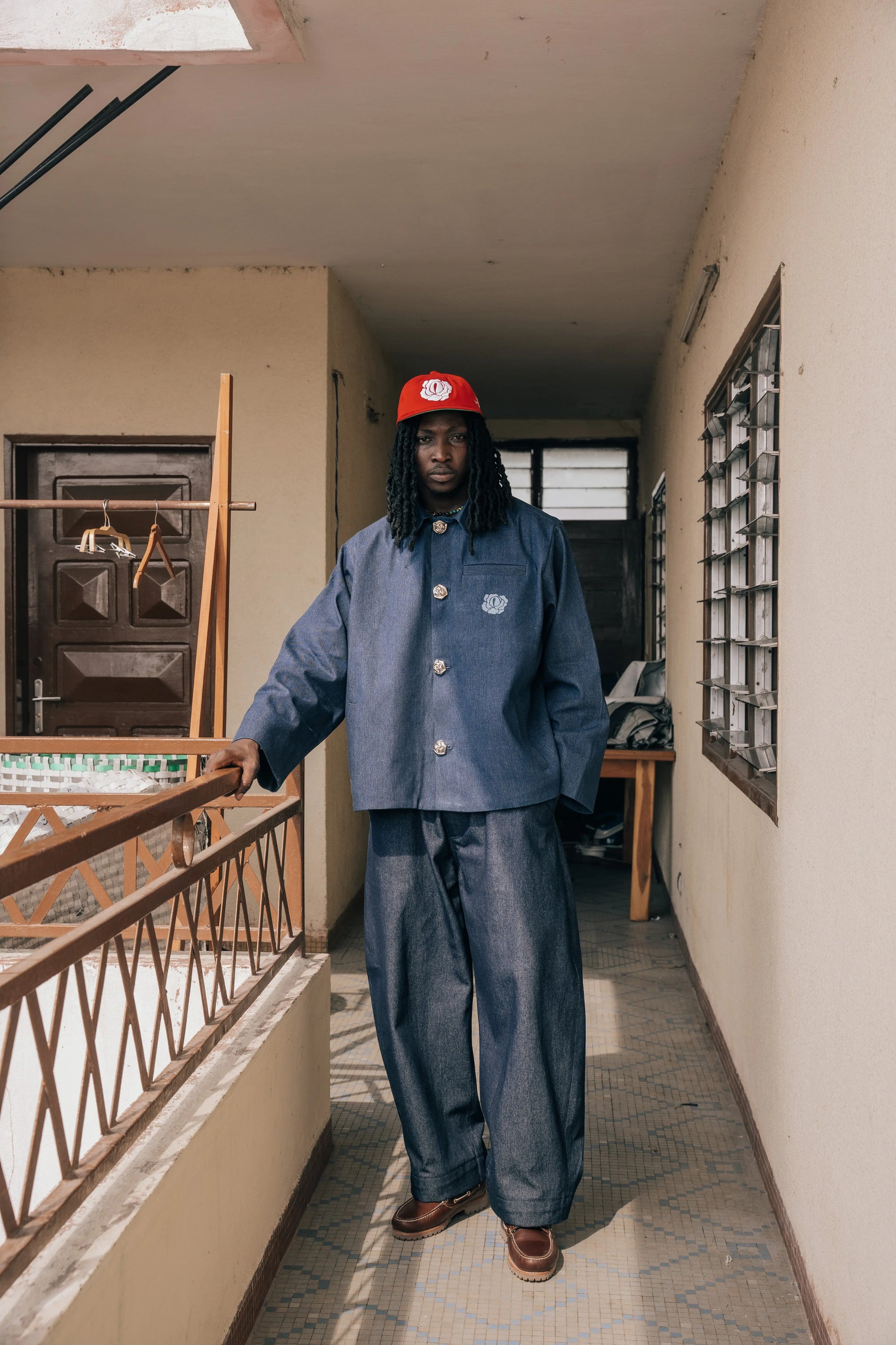 Jacket Structure Denim Blue rosyneclub