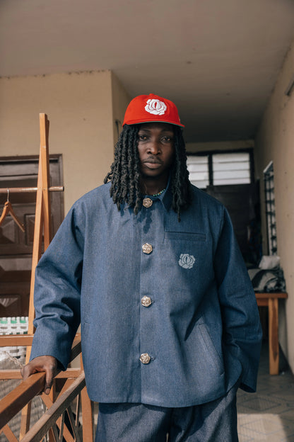 Jacket Structure Denim Blue rosyneclub