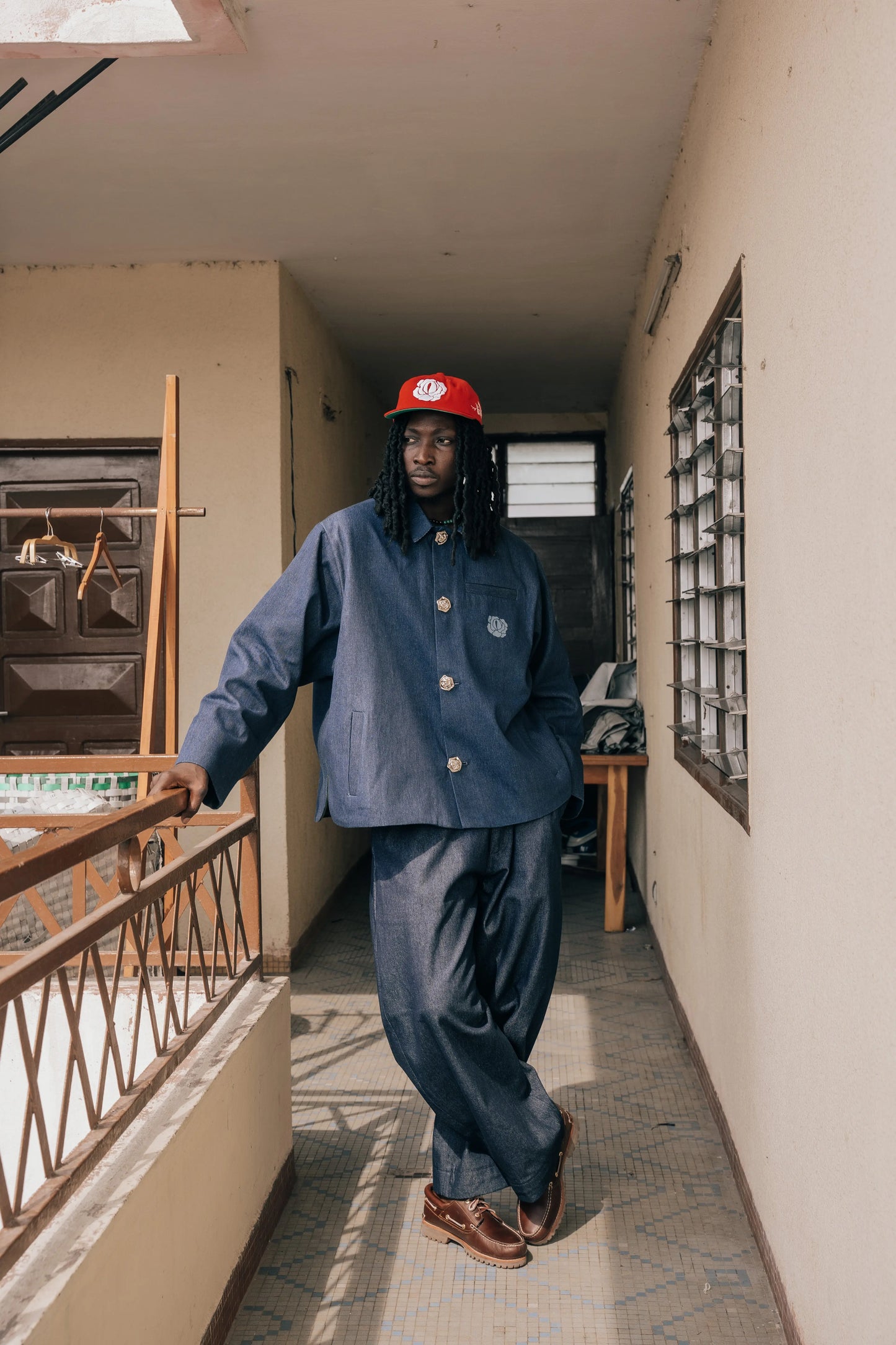 Jacket Structure Denim Blue rosyneclub