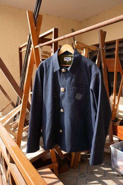 Jacket Structure Denim Blue rosyneclub