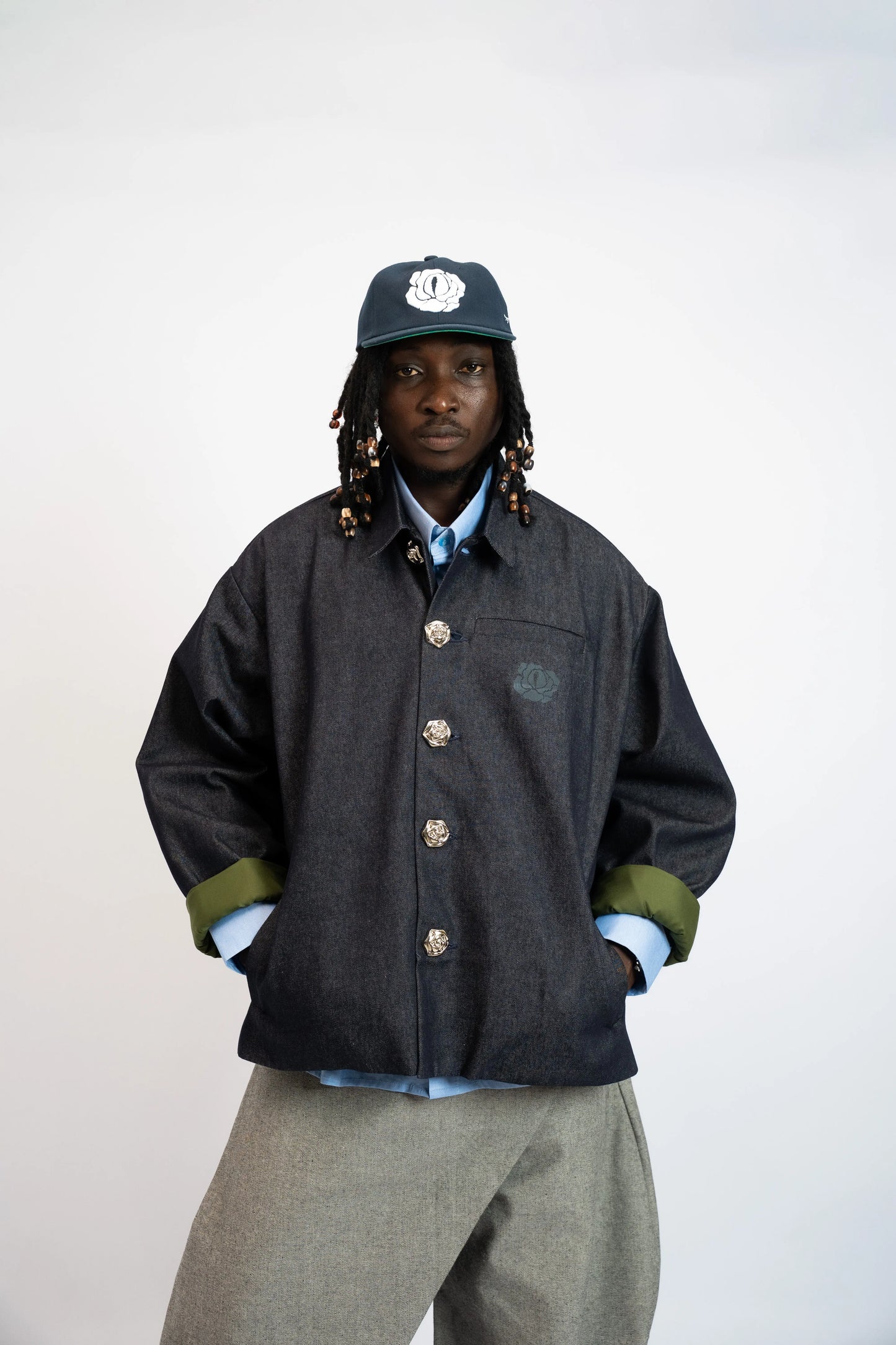 Jacke Structure Denim Blau