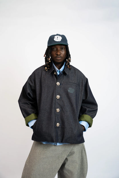Jacke Structure Denim Blau