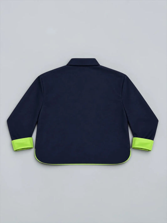 Jacket Structure Navy Blue rosyneclub