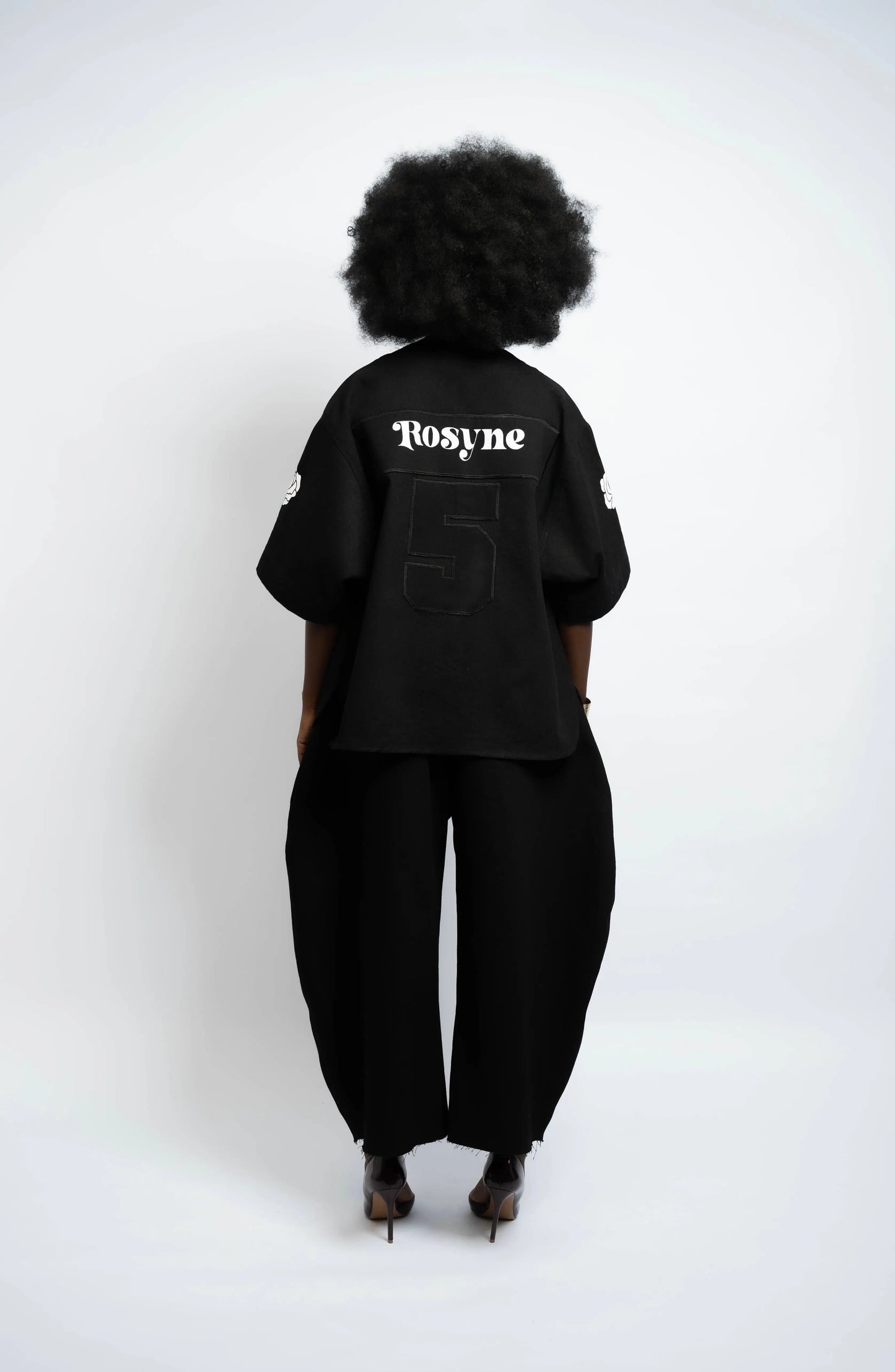 Baseball-Trikot 5 Denim Schwarz/Schwarz