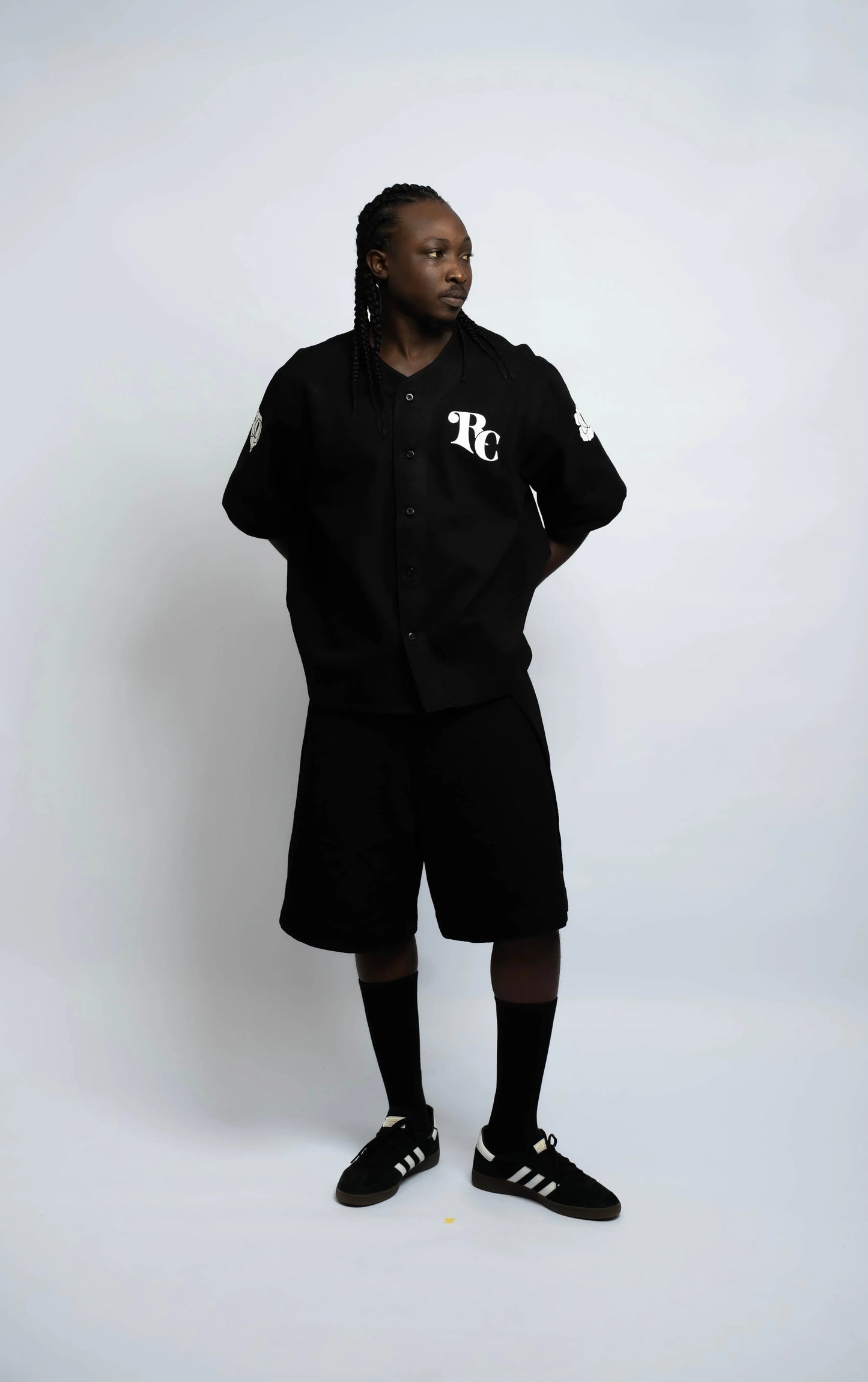 Baseball-Trikot 5 Denim Schwarz/Schwarz