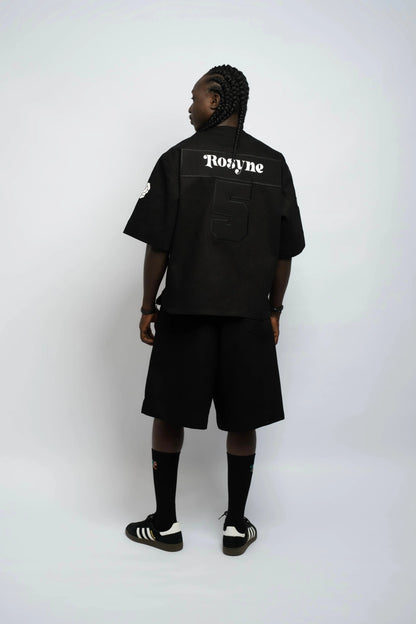 Baseball-Trikot 5 Denim Schwarz/Schwarz