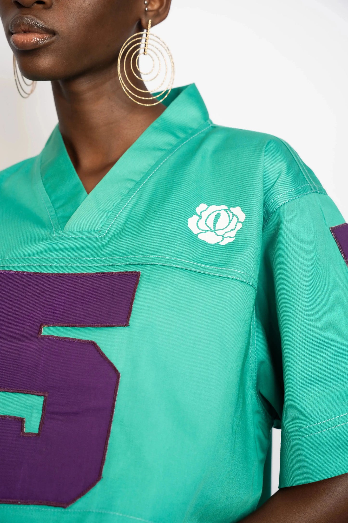 Maillot US Football Crop Rosyne 5 Green rosyneclub