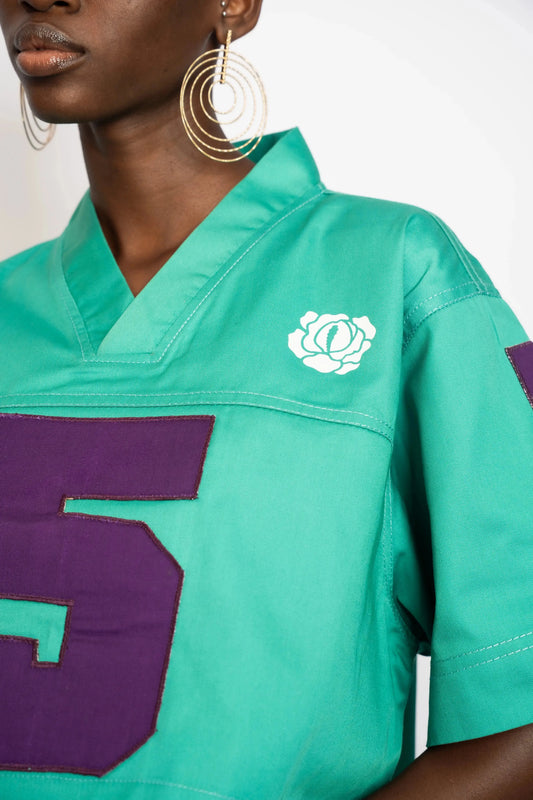 Maillot US Football Crop Rosyne 5 Green rosyneclub