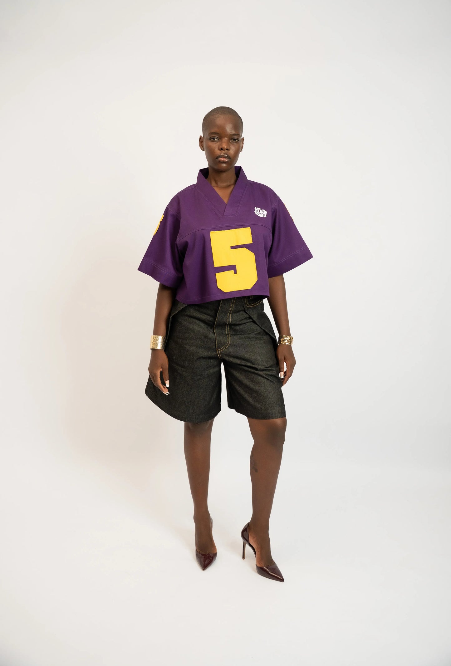 Maillot US Football Crop Rosyne 5 Purple rosyneclub