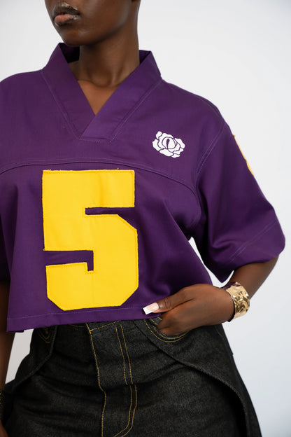 Maillot US Football Crop Rosyne 5 Purple rosyneclub
