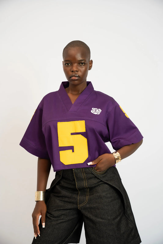 Maillot US Football Crop Rosyne 5 Purple rosyneclub