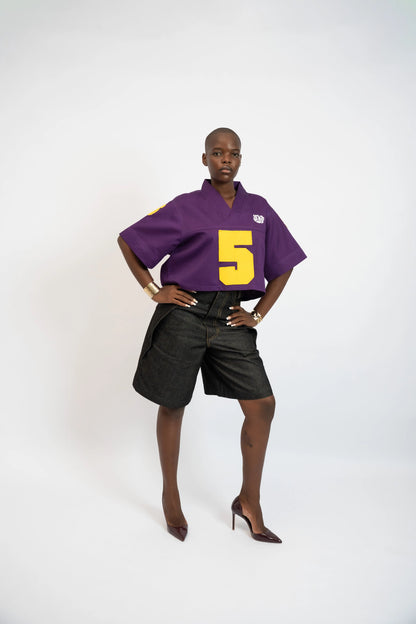 Maillot US Football Crop Rosyne 5 Purple rosyneclub